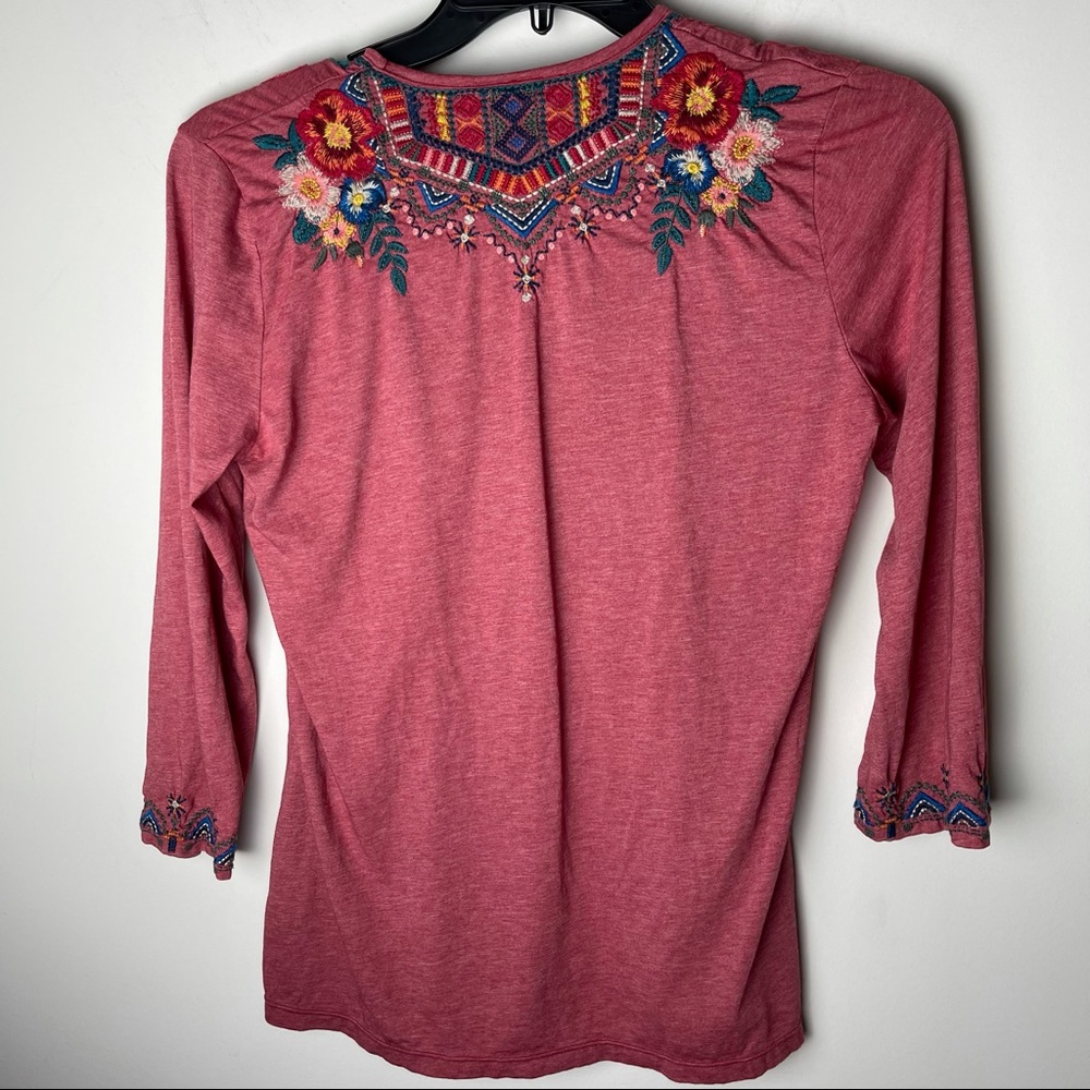 Johnny Was Embroidered Floral Top J13319-8 - Picture 7 of 8